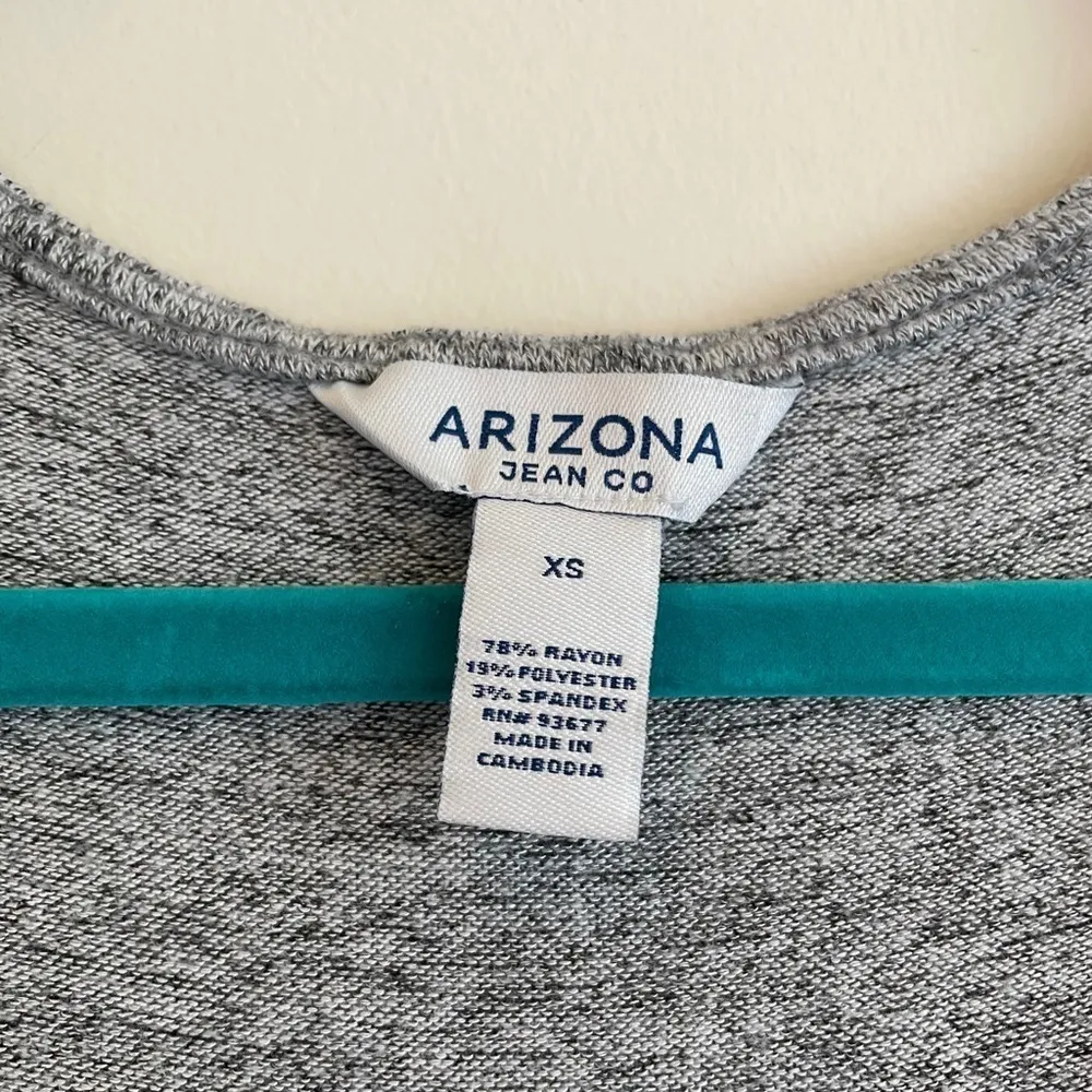 Arizona Jean Co Faux Wrap Dress Grey Fit & Flare Surplice Soft ~ Size XS - Image 5