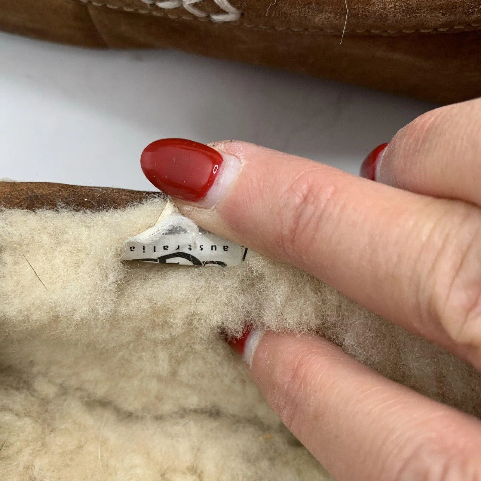 Ugg Sz 7 Ansley Slipper Leather Nubuck Brown Chestnut Slip On Shoes Women’s 3312 - Image 11