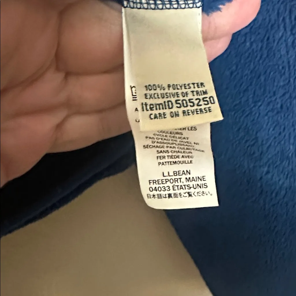 LL Bean Hi Pile Fleece Jacket Size Large Blue - Image 4