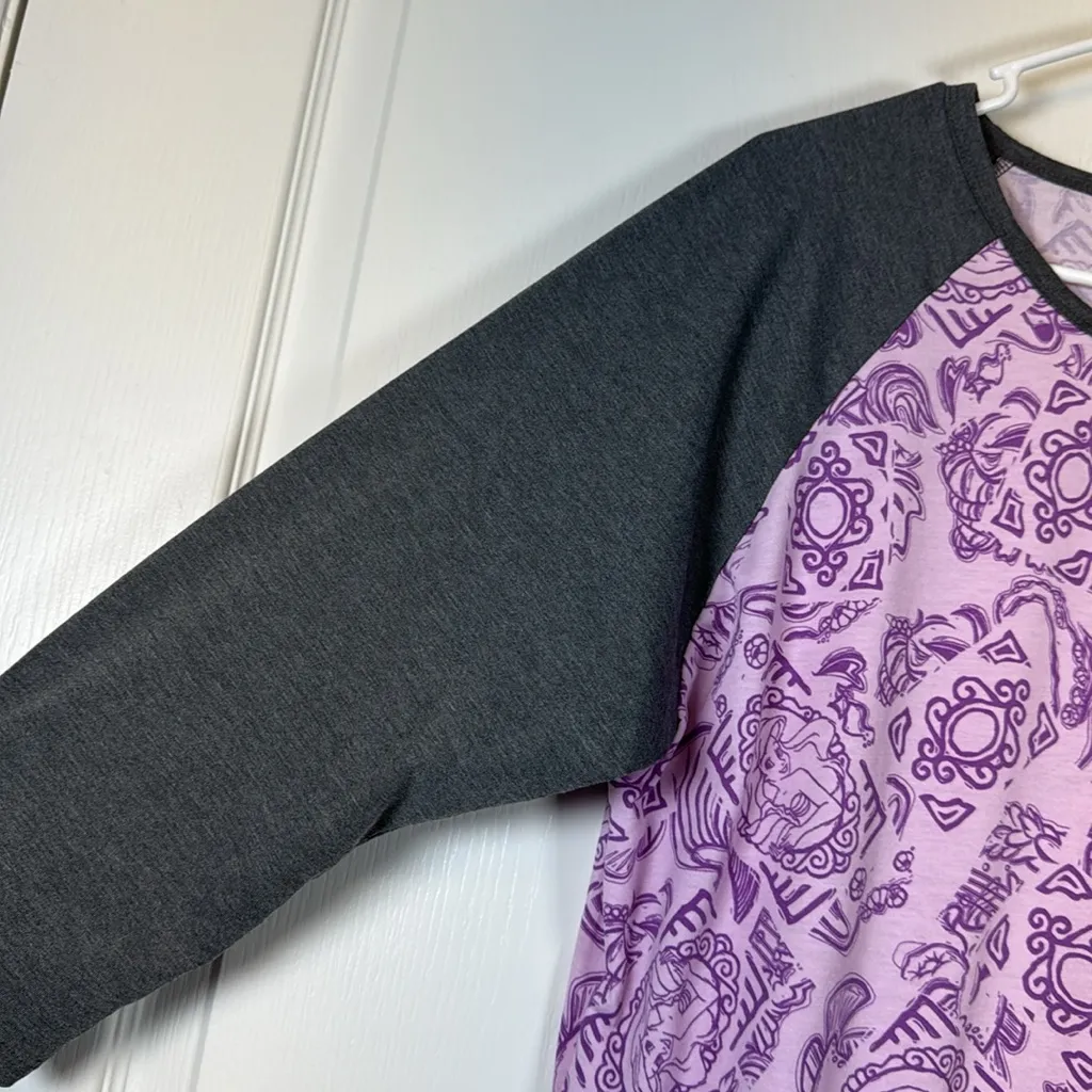 Lularoe Disney Randy Ariel Little Mermaid Baseball Tee Shirt Size 2XL EUC #5685 - Image 2