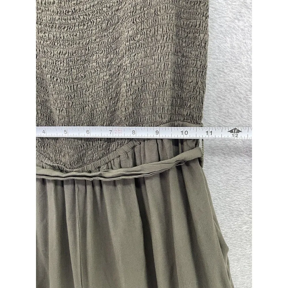 Lulu's Women's Jumpsuit Wide Leg Smocked Top Taupe Size Small Short Sleeve - Image 7