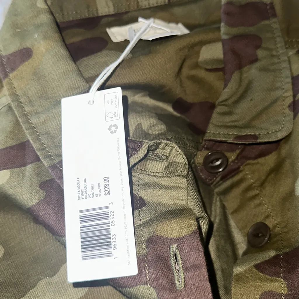 NWT OUTERKNOWN S.E.A. Jumpsuit Boiler Suit Coveralls CAMO Carpenter Linen Blend Green Size XS - Image 7