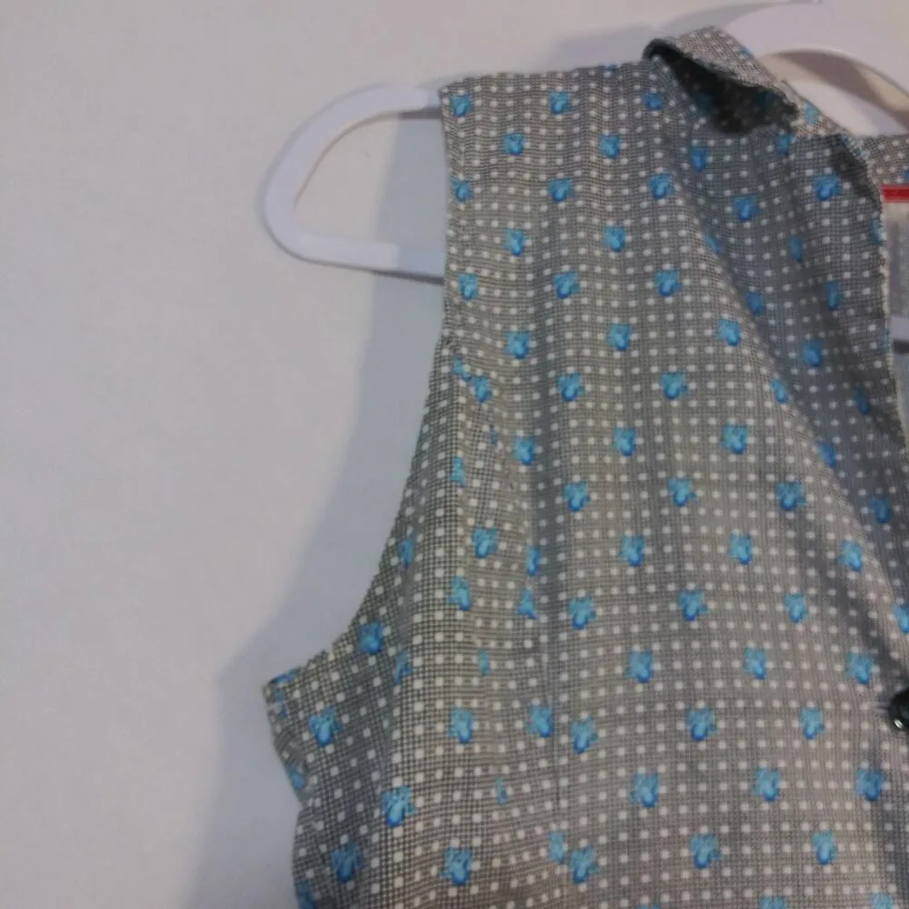 Kling Black Check Blue Octopus Novelty Sleeveless Shirt Dress Vacation Size L Size L - Image 4