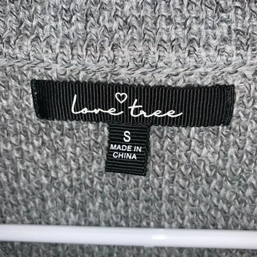 Love‎ Tree Mal Notched Lapel Open Front Cardigan Size Small - Image 3