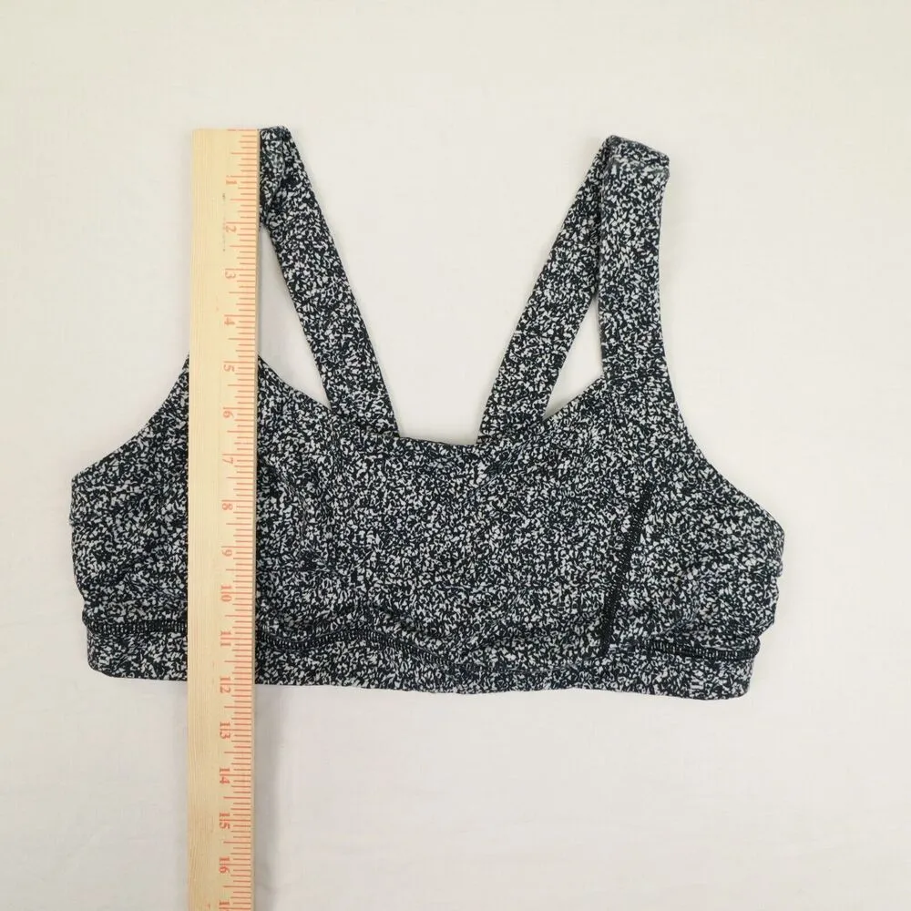 Lululemon Womens Pavement Pusher Sports Bra Pebble Print Black and White size 12 - Image 8
