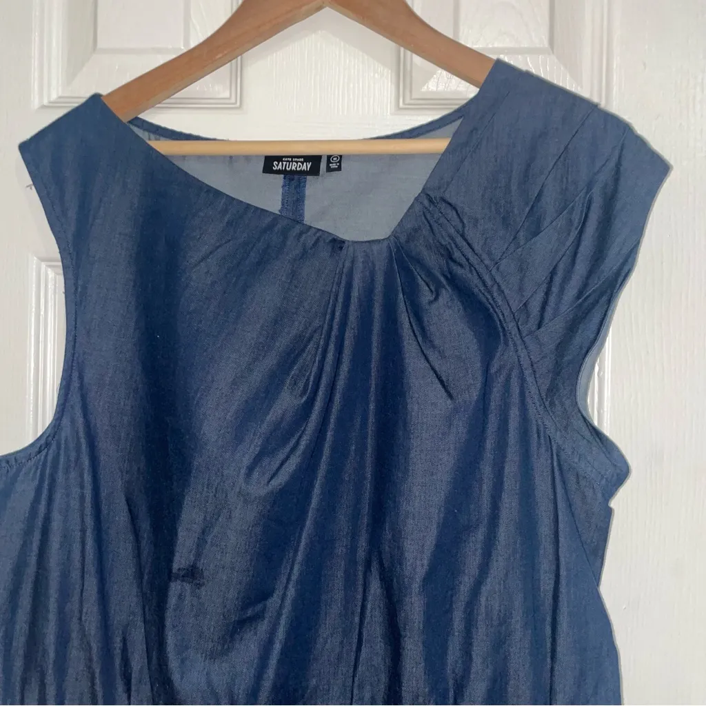 Kate Spade Saturday Let's Dance Chambray Cotton Dress Size Medium‎ - Image 3