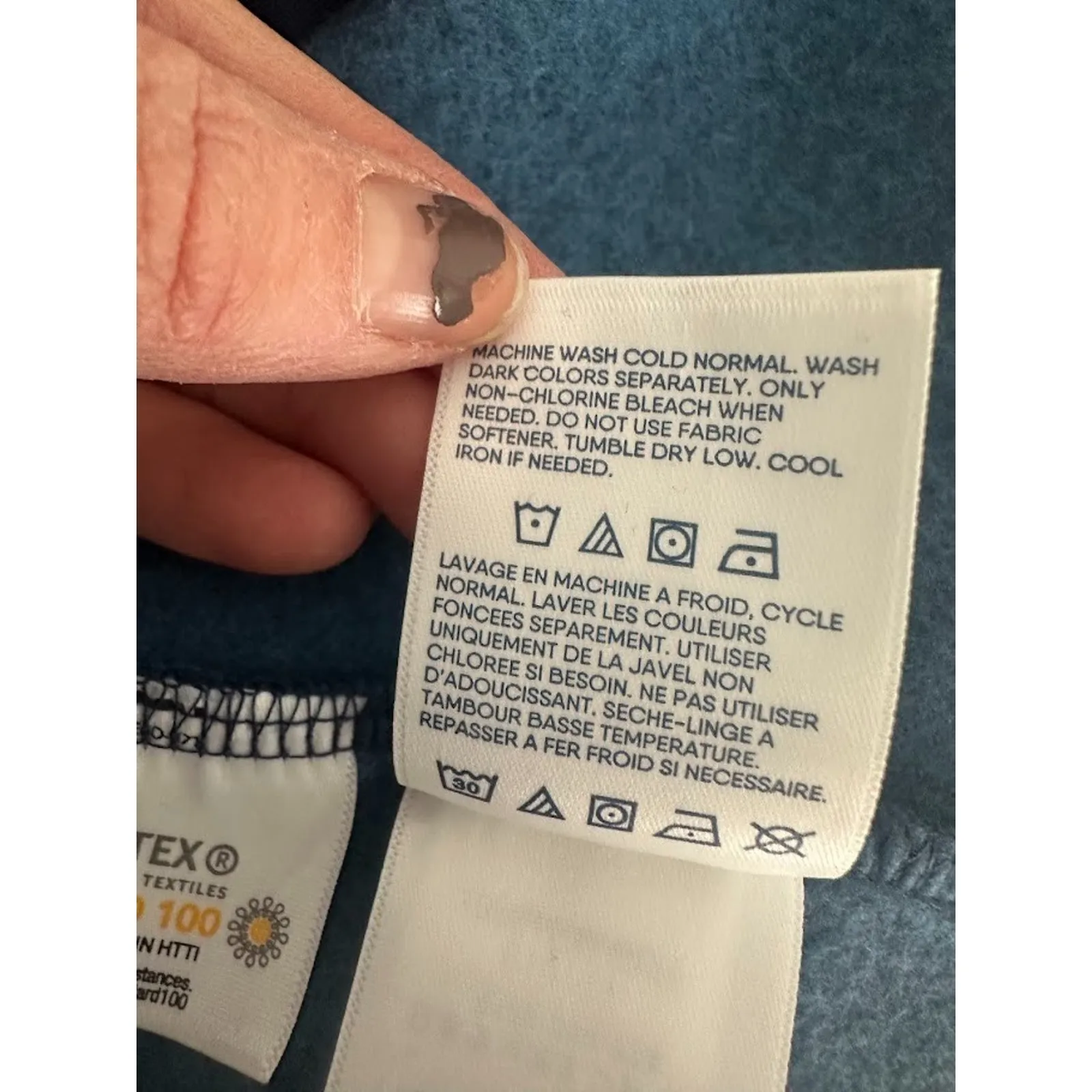 Lands End Blazer Womens M 10-12 Blue Plaid Knit Fleece Oeko Tex Pockets Office - Image 9