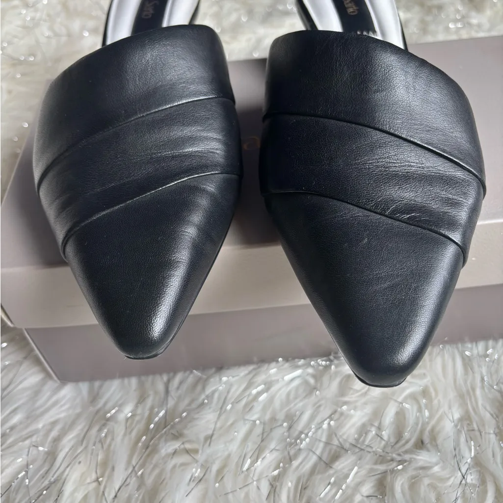 Franco Sarto Black Women's Shoes Leather Almond Toe Mules Size 7.  Used once - Image 8