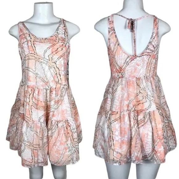 Lovers + Friends Dress Size XS NWT Boho Sleeveless
Fit Flare Tie Back Summer NEW - Image 2