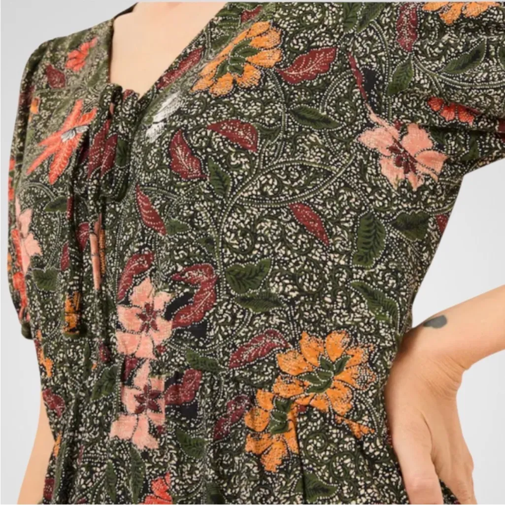 NWOT Fat Face Nell Black / Green Floral
Jersey Dress Size 14 - Image 4