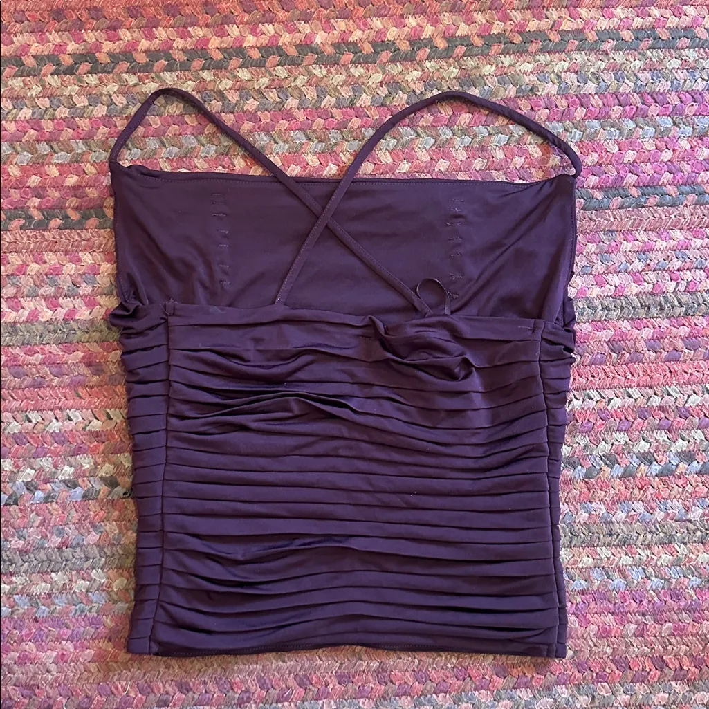 EXPRESS RUCHED BODY CONTOUR CRISSCROSS CAMI BLOUSE - Image 3