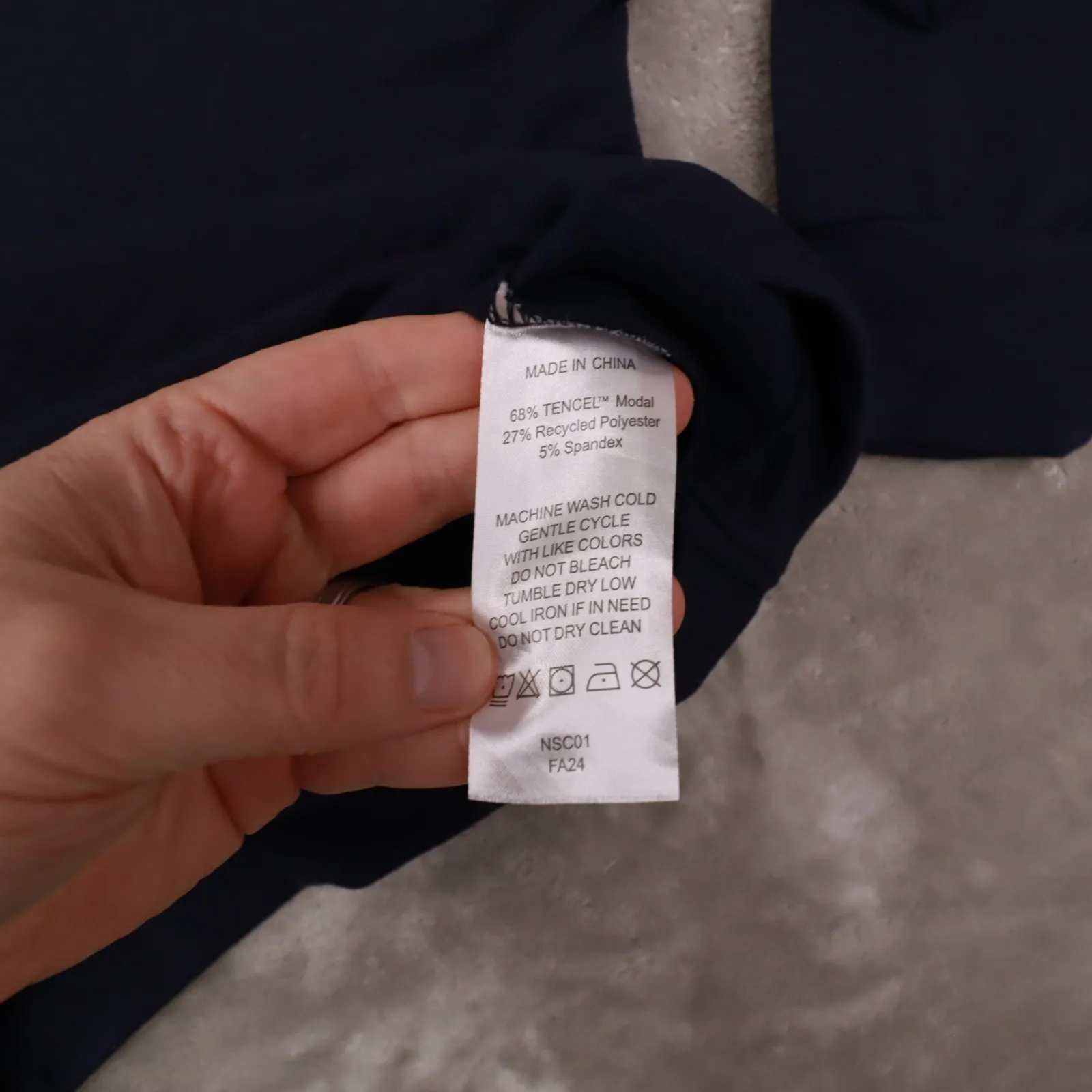 Quince Supersoft Long Sleeve Hoodie Sweatshirt Navy Blue Women's XS Lounge - Image 7