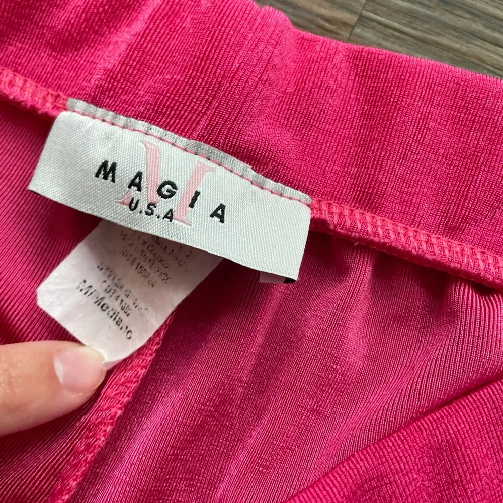 Y2K Pink Shimmer Barbie Flare Trouser Pull On Pants Wide Leg Flare Sz S/M Size M - Image 5