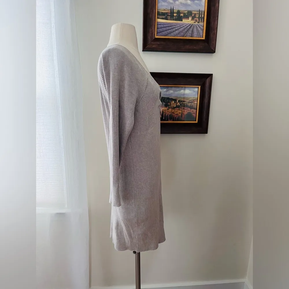 Madden NYC Ribbed Knit Dress Gray Size undefined - Image 4