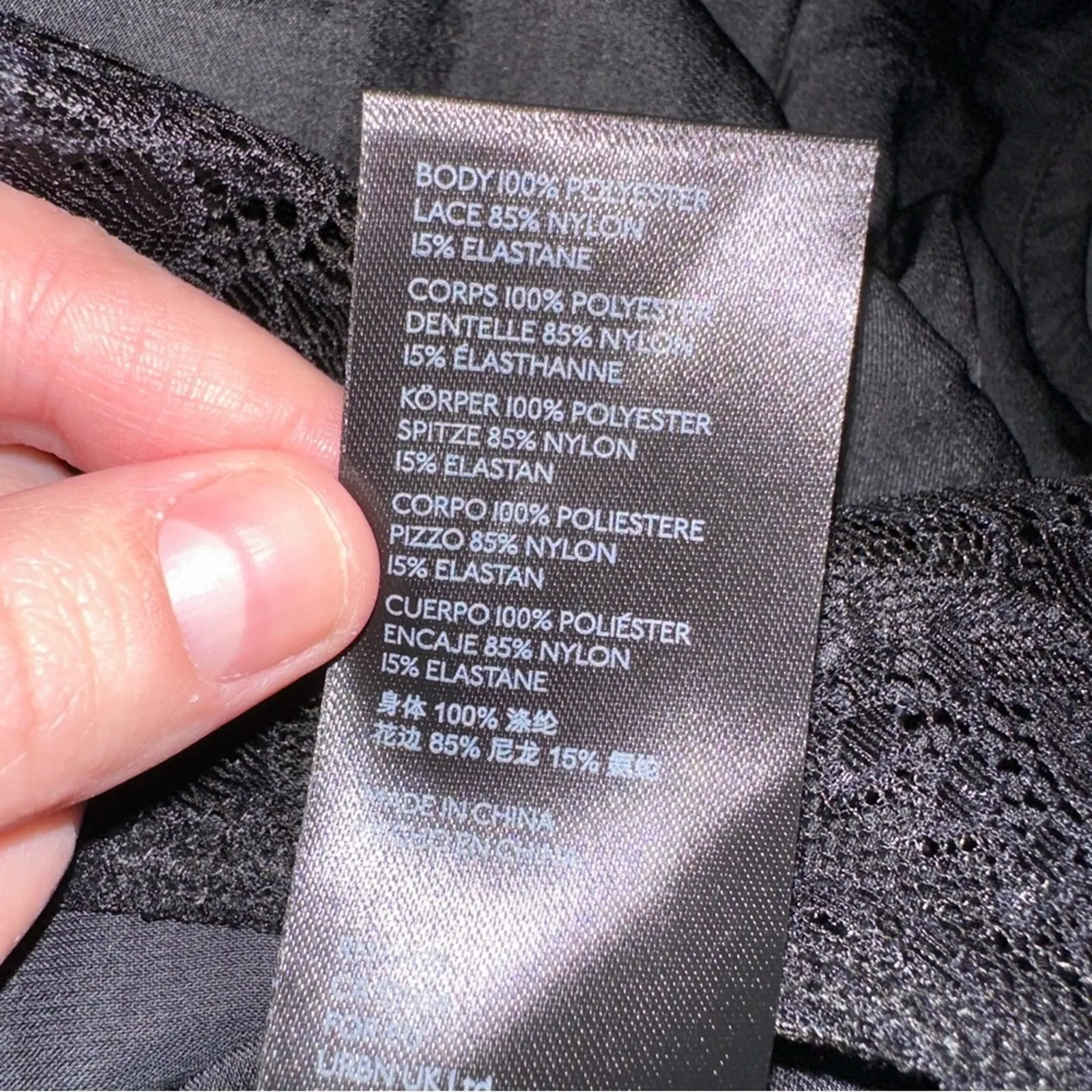 Anthropologie Yara Surplice‎ Black Lace Wrap-Over Front Bodysuit Sz L NEW - Image 8