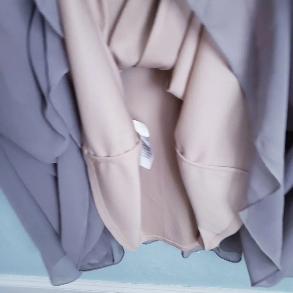 Adrianna Papell Taupe Beaded Illusion Neck Dress - Image 11