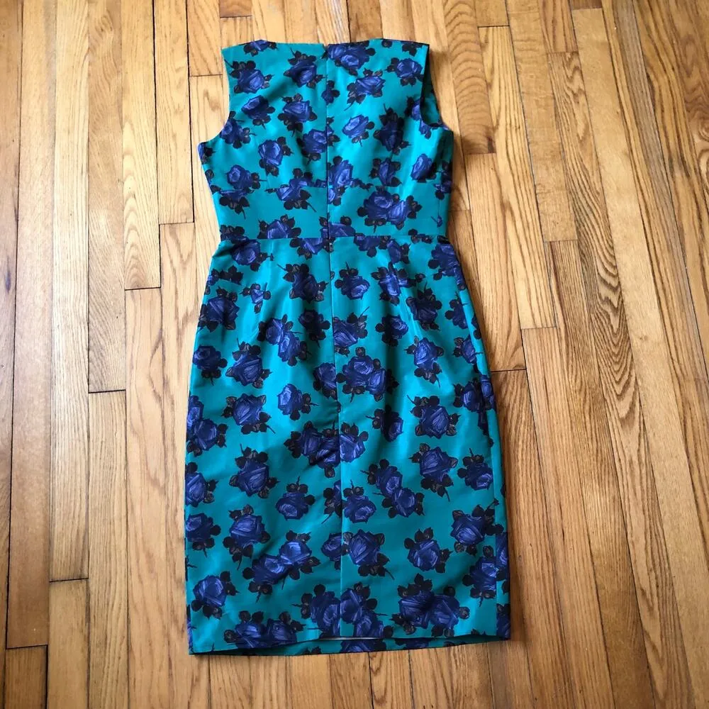 Anthropologie Lavia 18 EUC Women's Green Floral Sleeveless Dress Size 42/US M/6 - Image 9