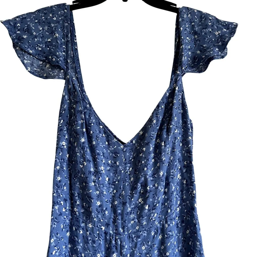 Reformation Baxley Dress Eve blue floral size 6 C3 - Image 6