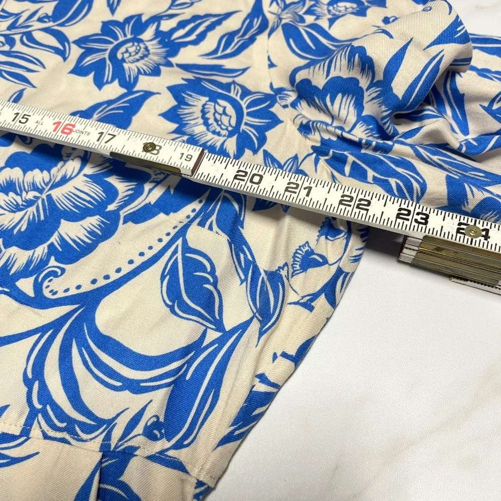 CAbi Athena Dress Style 6149 cream & blue button down floral dress XL - Image 10