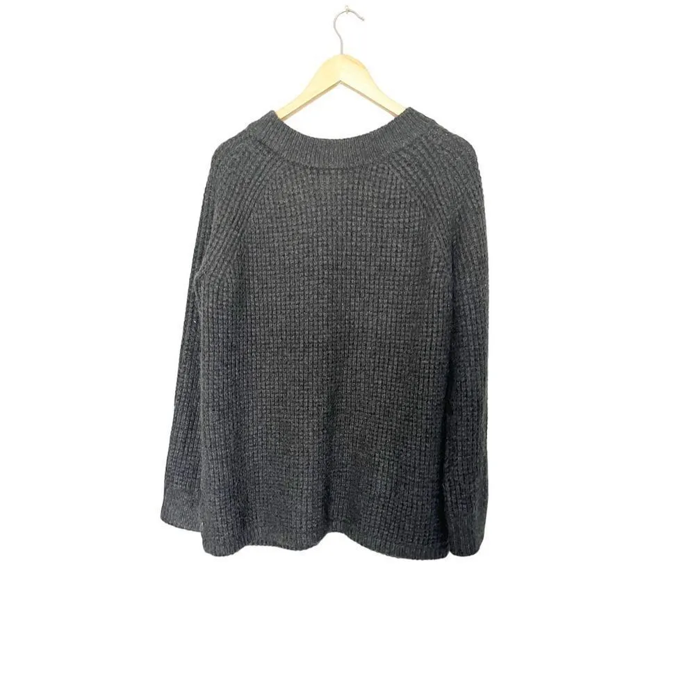Gap Body‎ Gray Knit Alpaca Blend Oversized Pullover Sweater Medium - Image 2
