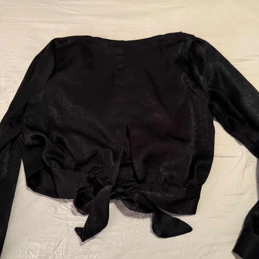 Socialite Black Sateen Top - Image 5