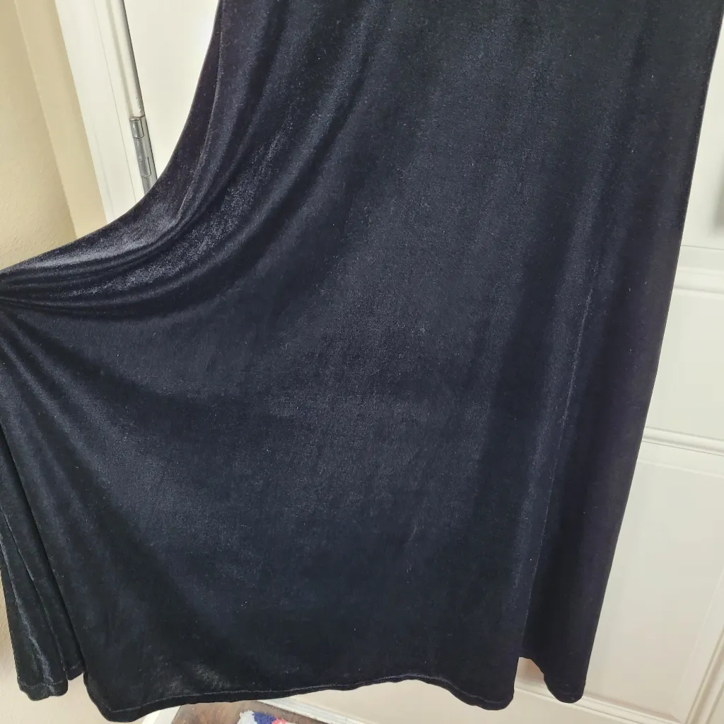 Hopeless Romantic Black Velvet Maxi Dress Long Sleeve Size L Large Gothic Witch - Image 7