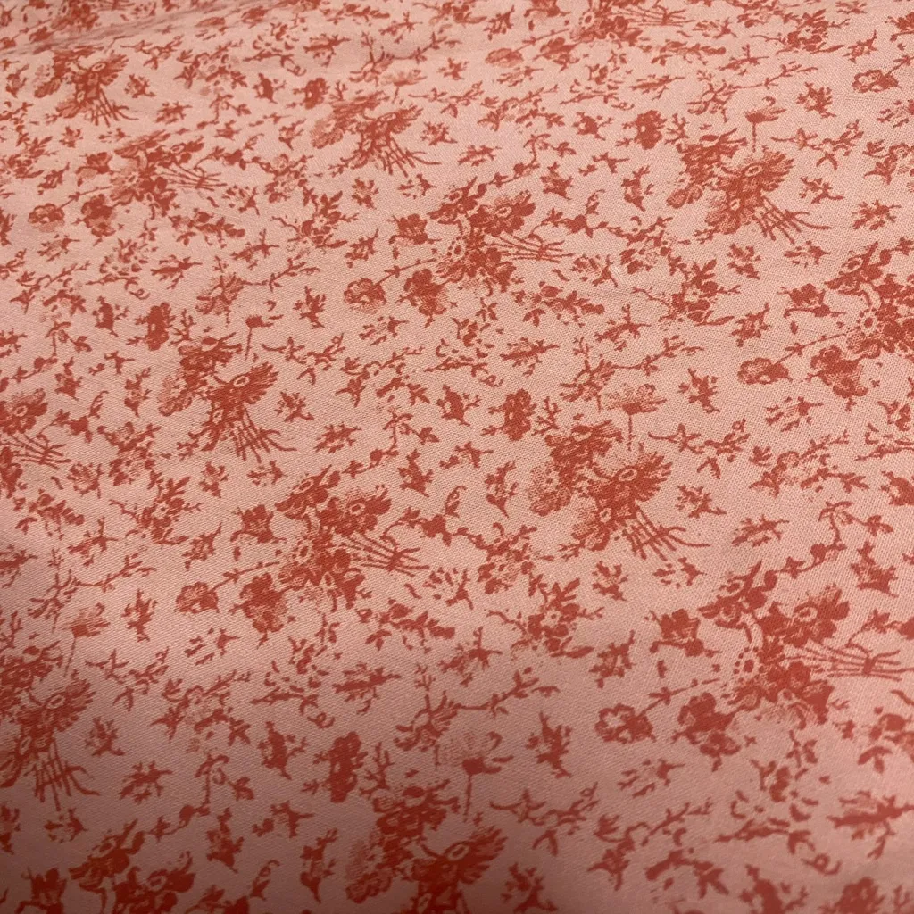 RARE Early 1970s Laura Ashley Maxi Dress |PEACH Floral Lace Yoke High Neck US 12 - Image 6