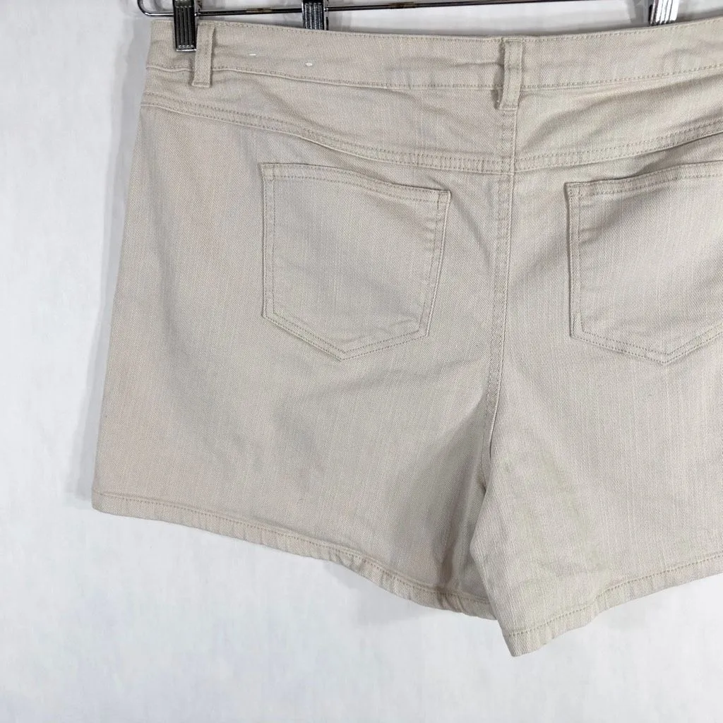 Cato Plus Size 20W Denim Shorts Cream White Jean High Rise 5 Inch‎ Womens 1325 - Image 5