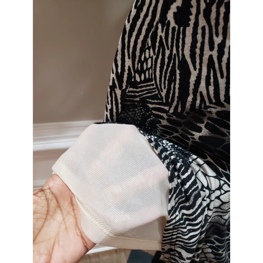 Miss Love Women's Black Brown Animal Print Lined Sleeveless Knee Lenght Dress S - Image 7