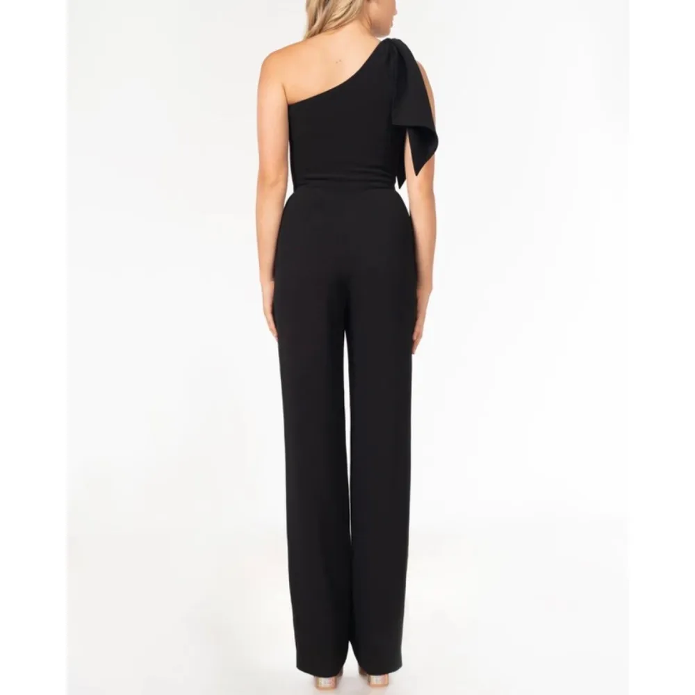 Dress the Population Tiffany One Shoulder Jumpsuit, Black, size Medium - Image 11