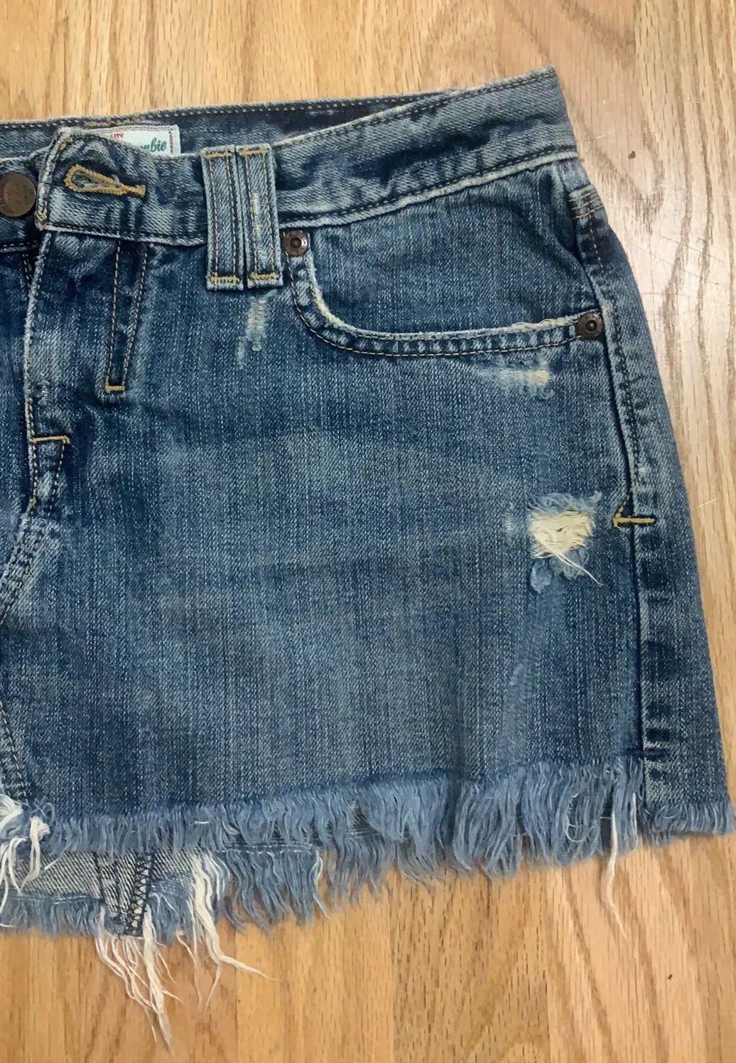 Distressed Denim Skirt - Image 4