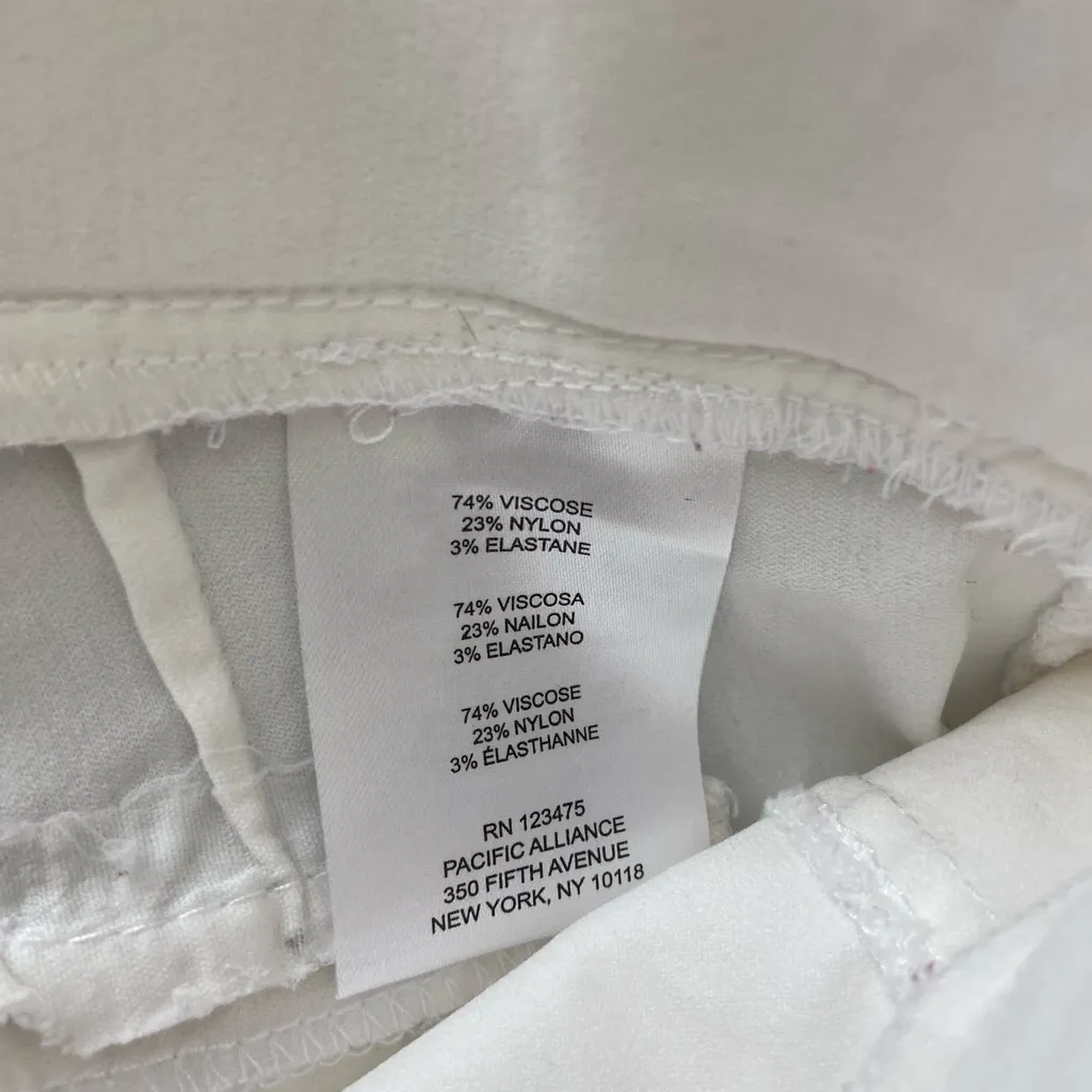 Jones New York‎ women’s solid white elastic waist stretch casual pants medium - Image 6
