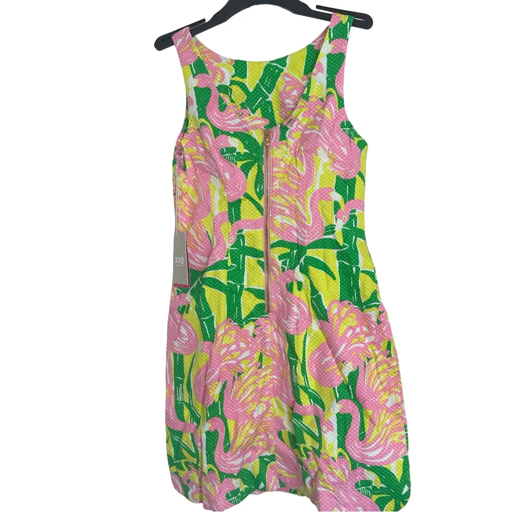 NWT Lilly Pulitzer For Target Pink Flamingo with Green Floral Mini Dress - Image 6