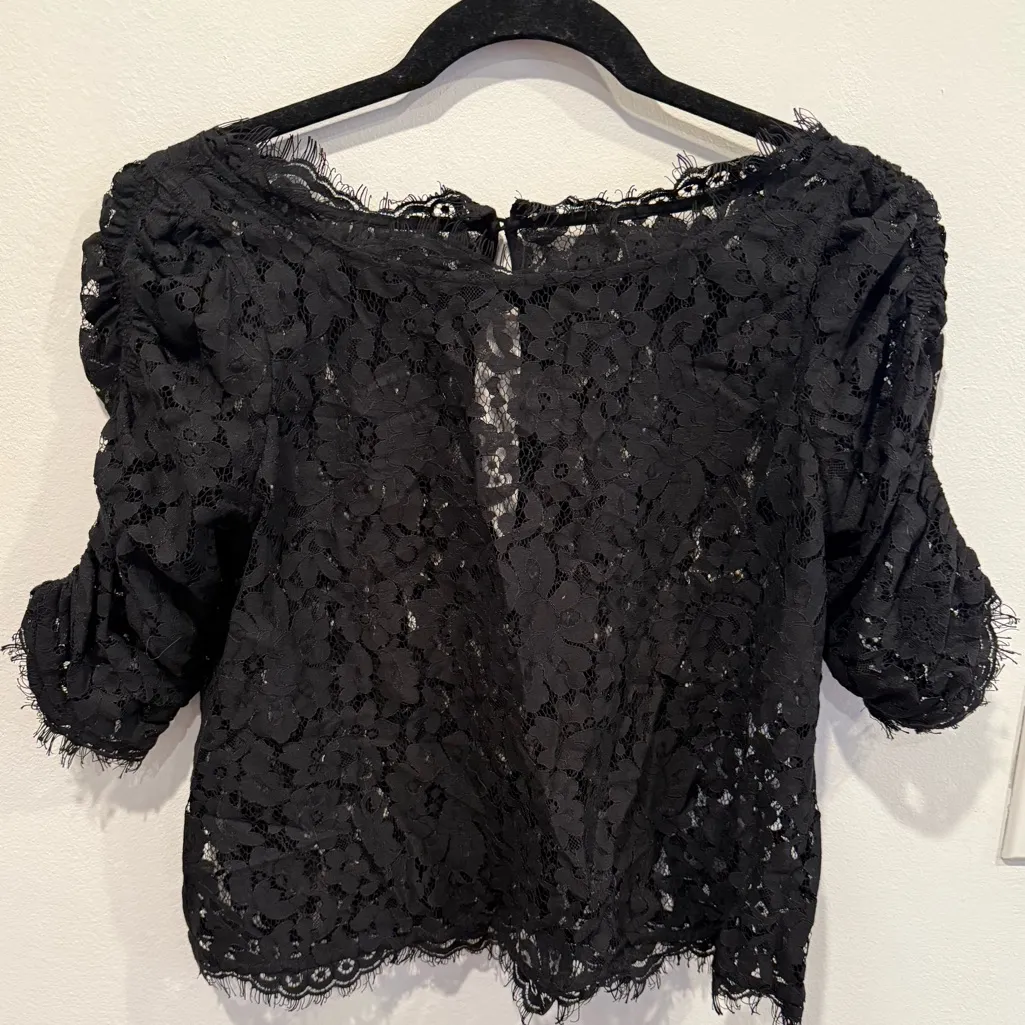 Joie Fanny Smocked Sleeve Lace Top - Image 8