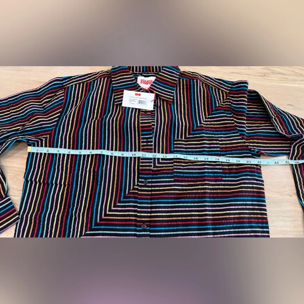 Solid & striped the Oxford tunic rainbow pinstripe blackout size small NWT - Image 6