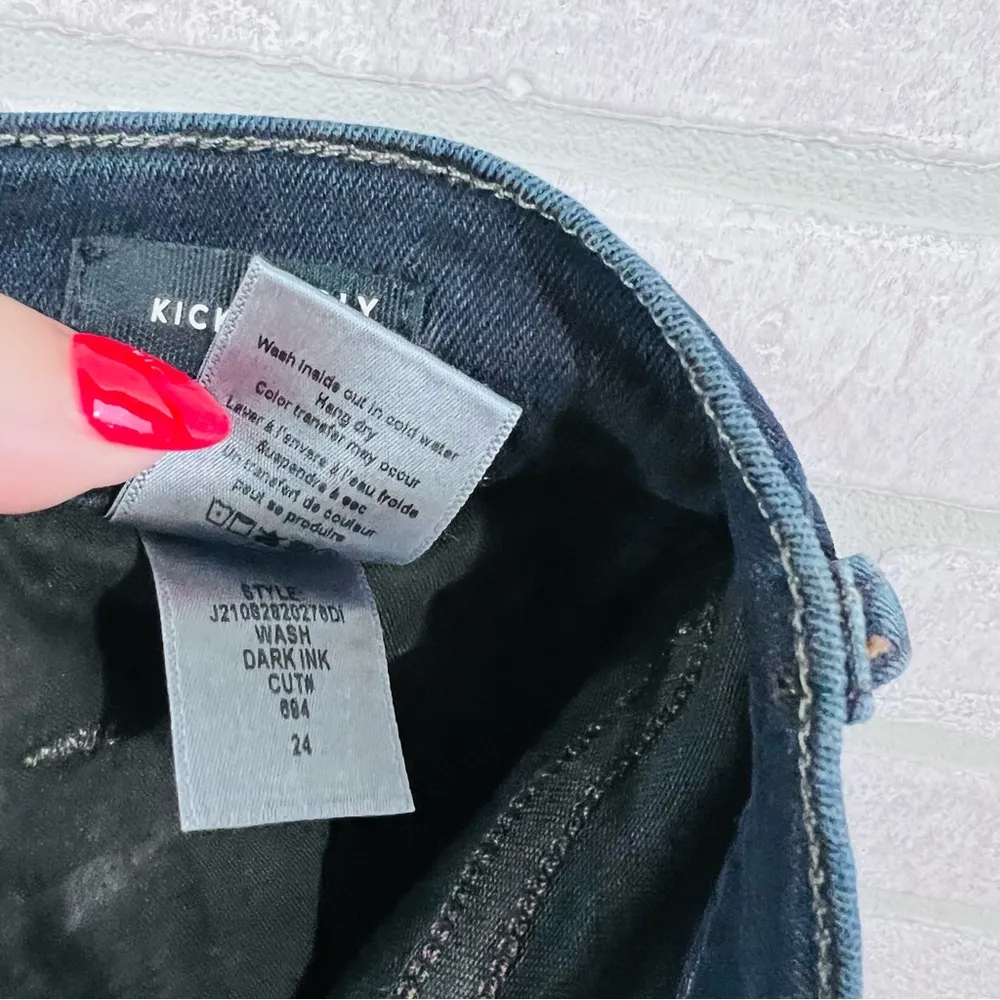 Veronica Beard Carly Kick Flare High Rise Jeans in Dark Ink Wash Size 24 - Image 12