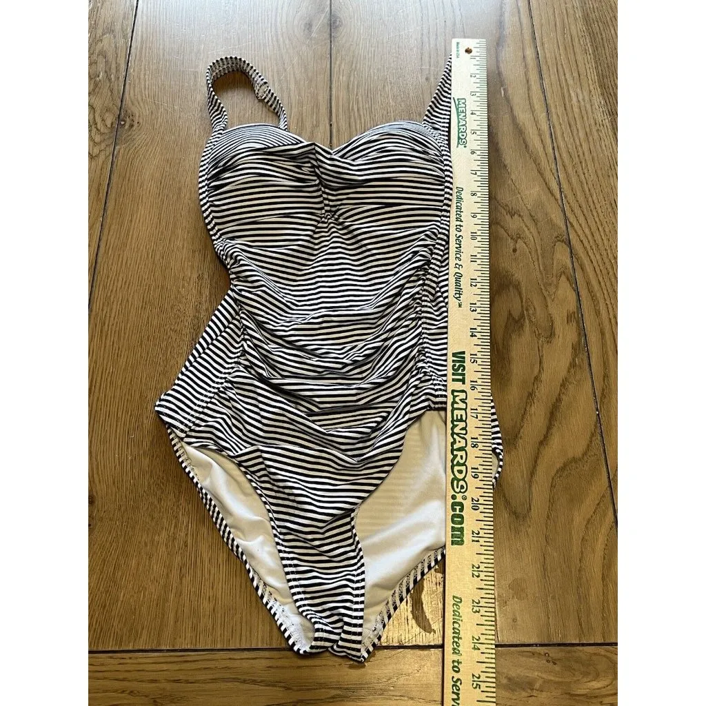 Nip Tuck Swim‎ Navy & White One Piece Multi Fit Cup Bathing Suit USA Size 4 - Image 7