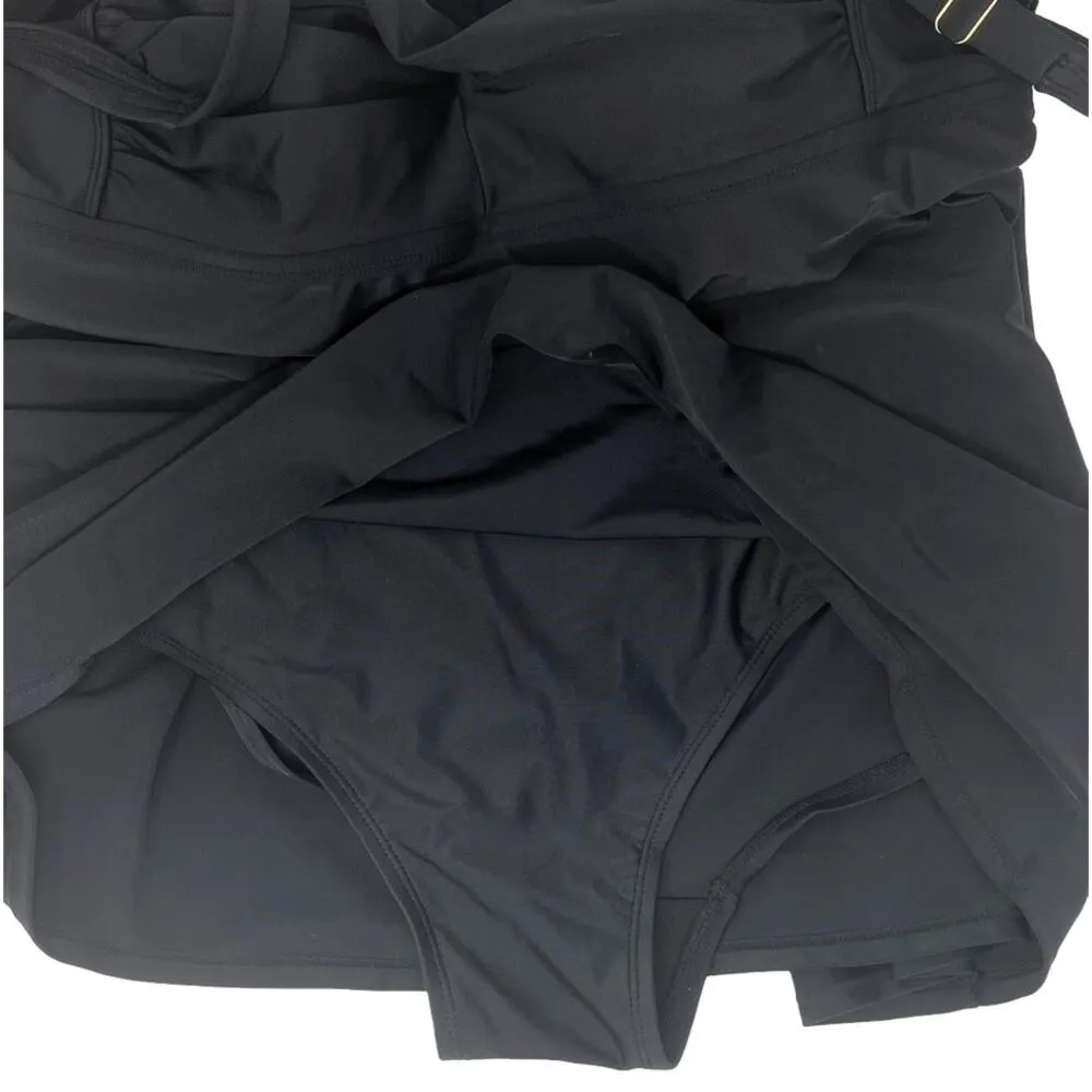 NWT ~ AVA & VIV One Piece Black Swim Dress Swimsuit ~ Women's Plus Size 24W - Image 5