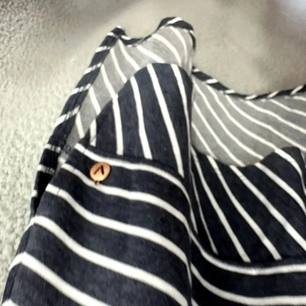 Livi tunic top womens 16 blue striped hoodie‎ high low nautical active beachy - Image 5