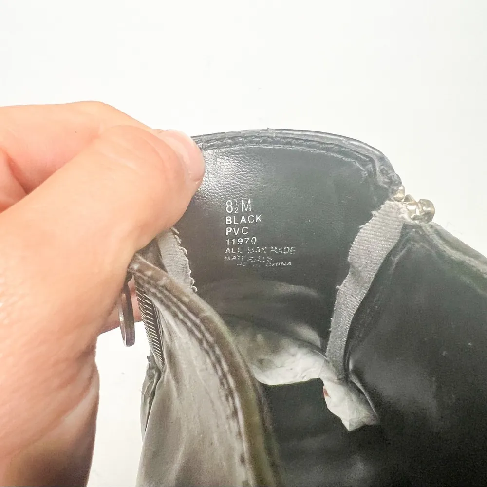 VTG Y2K Fashion Bug Chunky Dr. Martens Look Platform Heeled Black Zip Up Shoes - Image 7