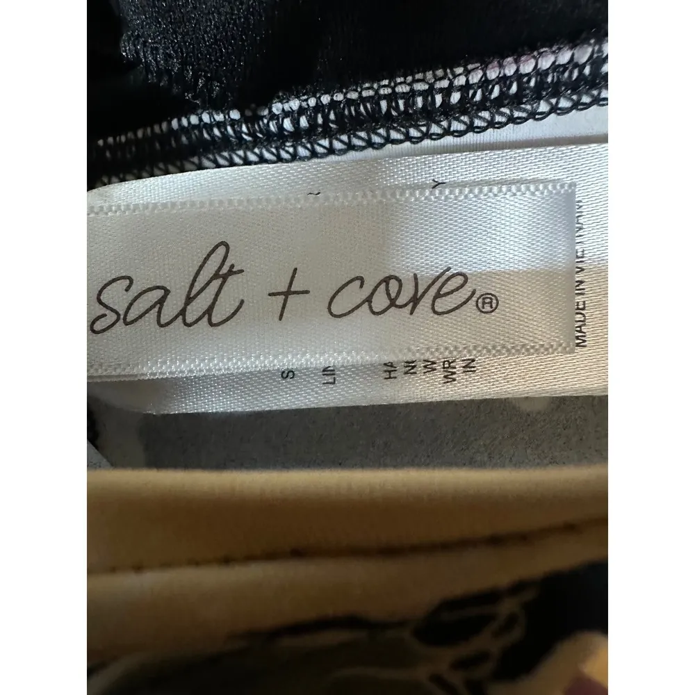 Salt + Cove Junior's Midnight Bloom V Wire Top Tankini Black Size Medium - Image 5