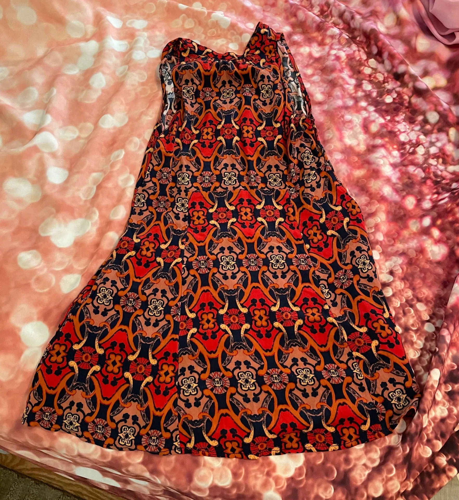 Printed V-Neck Dress - Image 7