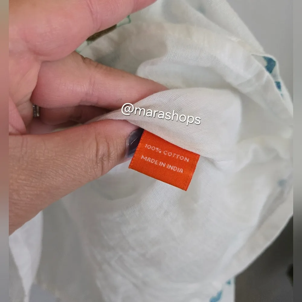 Oliphant Leela Blue Ruffle Hem Dress White Size XS - Image 8