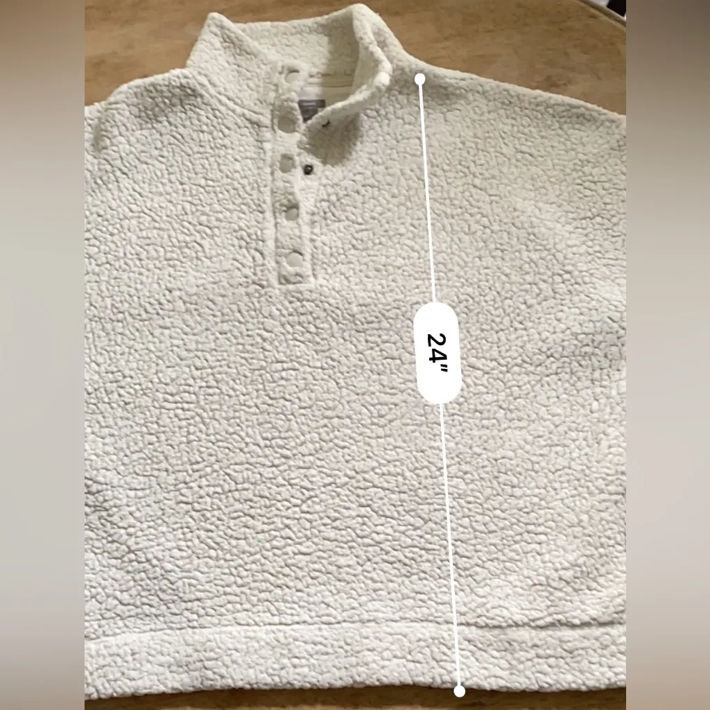 Aerie Women’s‎ Size XL Oversized Cream Sherpa Snap Front Pullover - Image 10