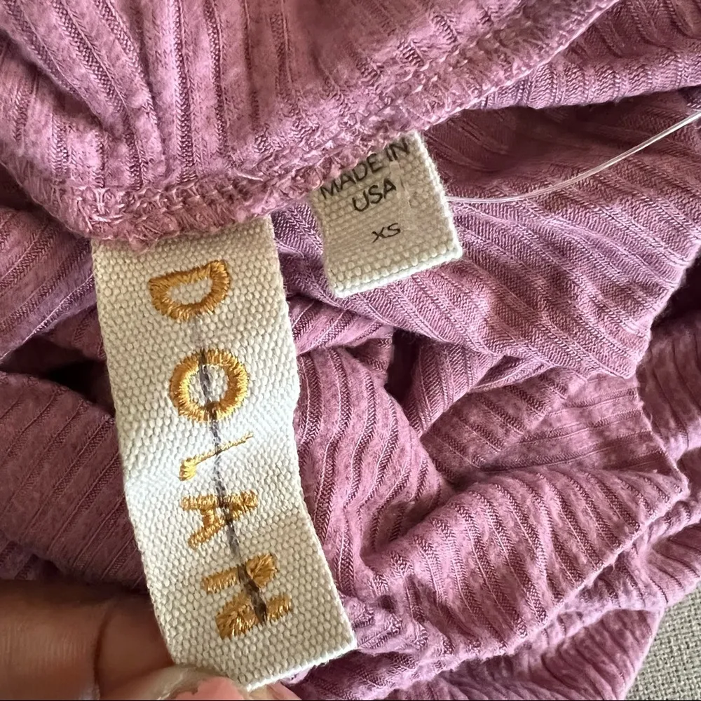 Anthropologie’s Dolan Alissa Maxi Dress Pockets Soft Ribbed Cowl Neck Pink XS - Image 8