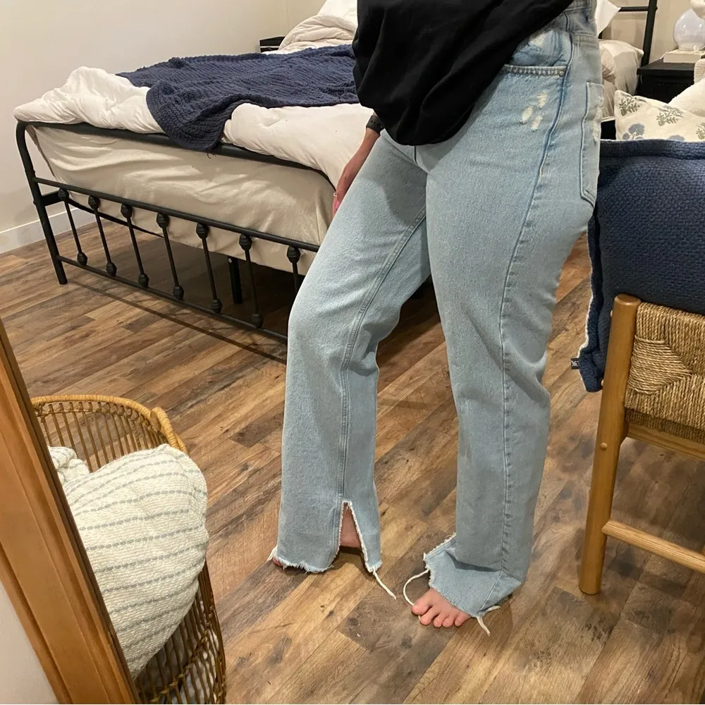 Zara Blue Flare Wide Leg Jeans - Image 8