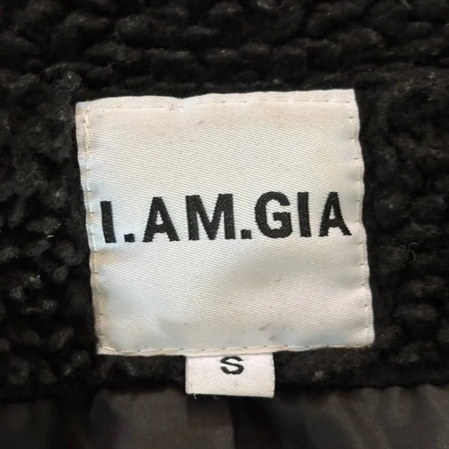 I.AM.GIA Pixie Teddy Sherpa Jacket Sz S Black Oversized - Image 4