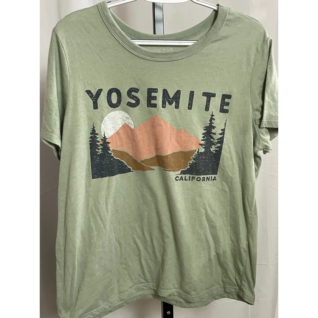 Women's Zoe + Liv Green Yosemite Short Sleeve Tee L - Image 2