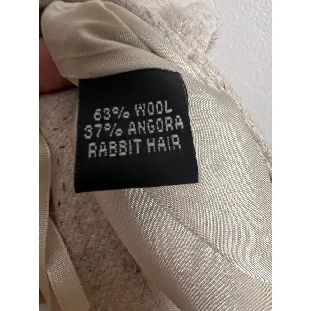 Linda Allard Ellen Tracy Gray Beige Wide Leg Wool Angora Trouser Pant Sz 8 - Image 8