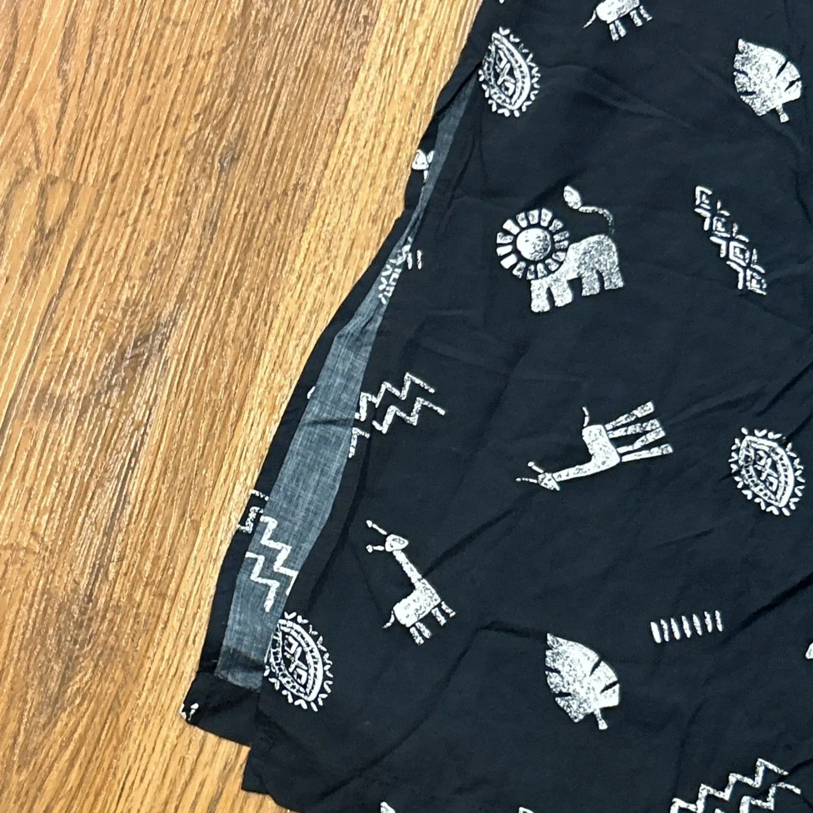 Leslie Fay Haberdashery Maxi Skirt Womens Small Petite Black Artsy Teacher - Image 5